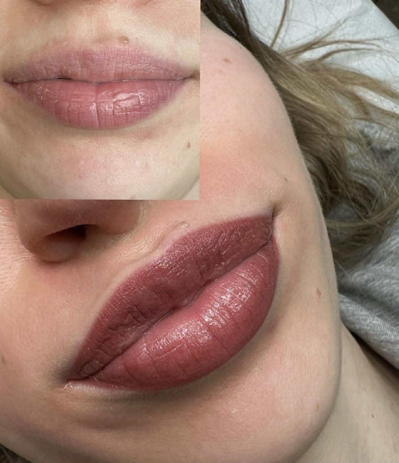 Usta permanentne bezpośrednio po zabiegu – Hello Beauty Kołobrzeg